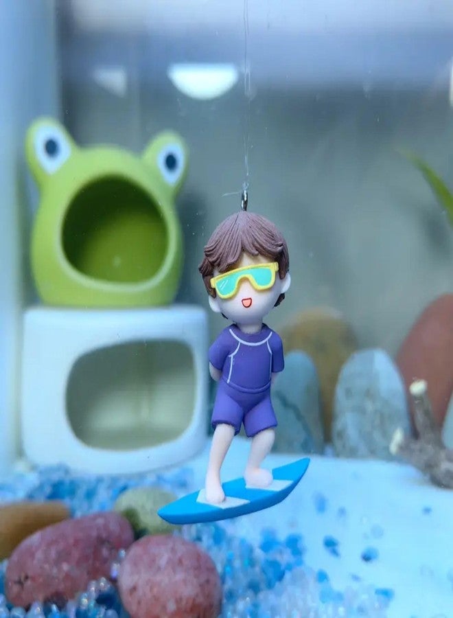 VAYINATO® Floating Fish Tank Decoration Cute Cartoon Aquarium Ornament Safe and Portable Suitable for Large Medium Small Fish Tank (Surfer boy) by Petzlifeworld - Image 4